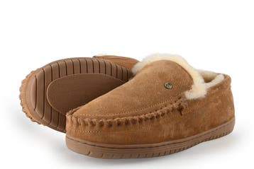 Warmbat Pantoffels in maat 44 Cognac, Kleding | Heren, Schoenen, Overige kleuren, Verzenden, Warmbat, Zo goed als nieuw
