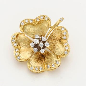 Broche - 18 carats Or jaune Diamant (Naturelle)