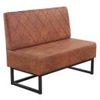 Horeca Bank | TROJE | Microvezel/Metaal | Cognac | Zwarte, Verzenden