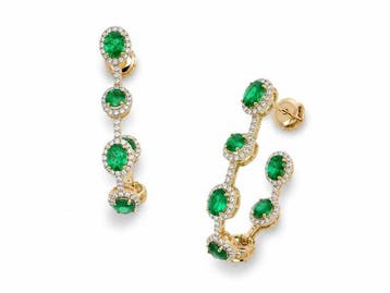 Boucles doreilles cocktail - 18 carats Or jaune - 5.79ct.