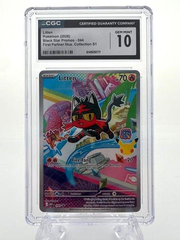 Pokémon - 1 Graded card - Litten - First Partner, Hobby & Loisirs créatifs