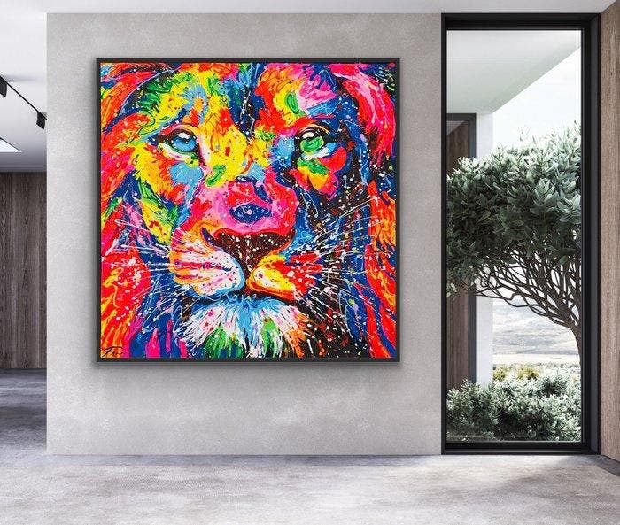 Joaquim Falco - LION XL, Antiquités & Art, Art | Peinture | Moderne