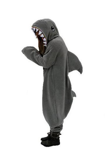 KIMU® Onesie Haai Pak XL-XXL Haaienpak Kostuum Grijs Vis Sha, Ophalen of Verzenden, Nieuw