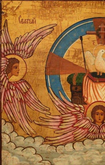 Icoon - Russisch-orthodoxe icoon Heilige Troon - hout,