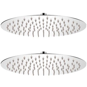 vidaXL Regendouchekop 2 st rond 30 cm roestvrij staal, Verzenden