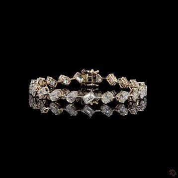 Armband - 14 karaat Geel goud - 10.66ct. tw. Diamant