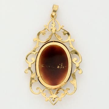 Pendentif - 18 carats Or jaune - Email dArt