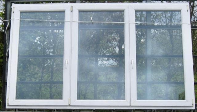 pvc raam , chassis , venster, kozijn 240 x 146 wit, Doe-het-zelf en Bouw, Raamkozijnen en Schuifdeuren, Inclusief glas, Gebruikt