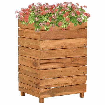 vidaXL Plantenbak verhoogd 50x40x72 cm gerecycled teakhout, Tuin en Terras, Verzenden, Nieuw