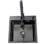 Lendo Online Spoelbak met Spuitkraan 44x44x20 cm RVS Zwart, Huis en Inrichting, Verzenden, Nieuw