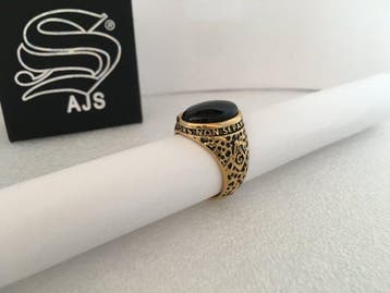 Maçonnique Style Vintage Cristal Noir Acier Hypoallergénique