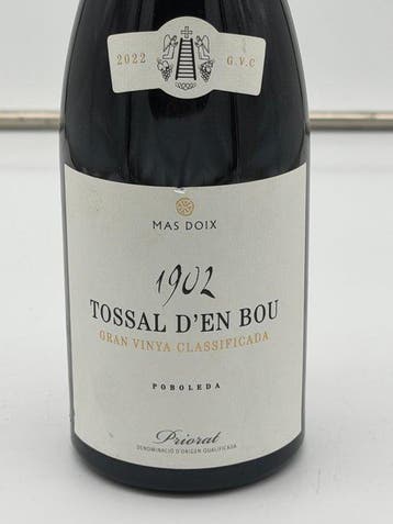 2022 Celler Mas Doix, 1902 Tossal den Bou - Gran Vinya, Nieuw