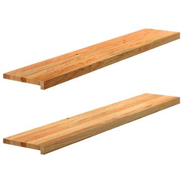 vidaXL Vensterbanken 2 st 140x30x2 cm massief eikenhout, Doe-het-zelf en Bouw, Verzenden, Nieuw