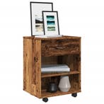 vidaXL Rolkast 46x36x59 cm bewerkt hout oud houtkleurig, Verzenden, Nieuw