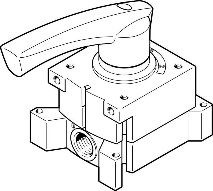 Festo 4/3 NC Robinet À Levier Manuel G1/2 3200l/min -, Doe-het-zelf en Bouw, Gereedschap | Overige machines, Verzenden