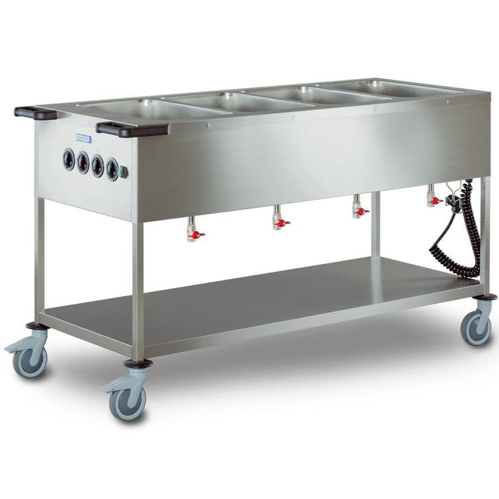 Bain-Marie Wagen | Elektrisch | 4x 1/1 GN |  90°C | 2.8kW, Articles professionnels, Horeca | Équipement de cuisine, Envoi