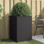 vidaXL Plantenbak 52x48x75 cm staal zwart, Verzenden, Nieuw