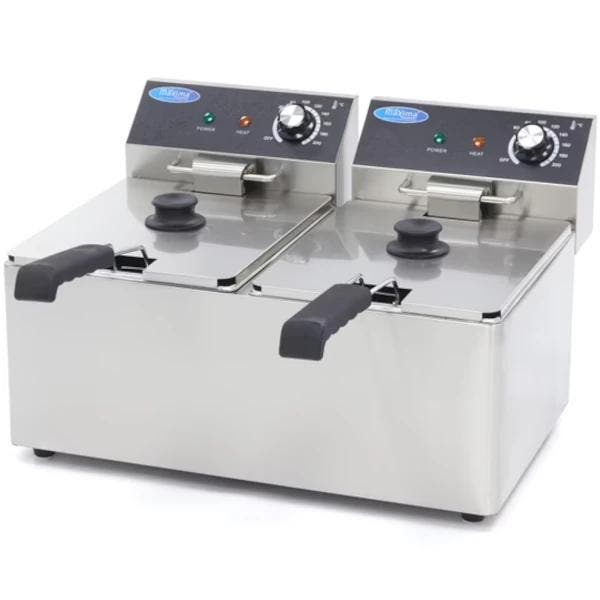 Friteuse | Elektrisch | 8+8L | 50°C/200°C | 6.5kW (2x 230V), Articles professionnels, Horeca | Équipement de cuisine, Envoi