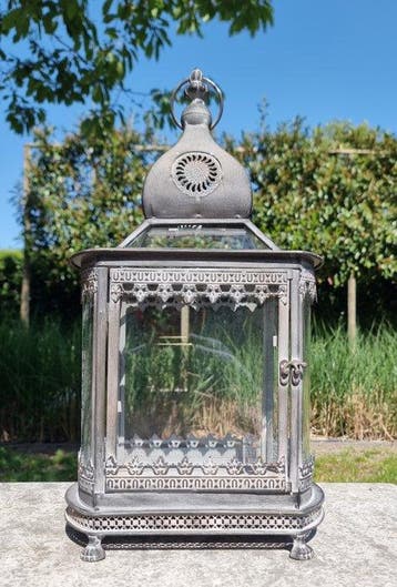 Lanterne - Verre, Métal, Fer, Antiquités & Art