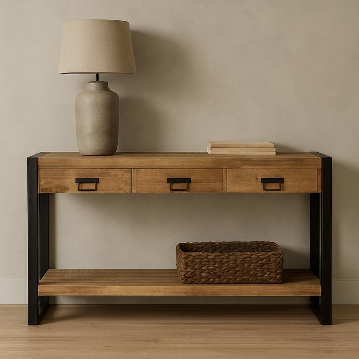 Mangohout Sidetable Britt 150 cm, Huis en Inrichting, Tafels | Sidetables, Nieuw, Overige houtsoorten, Verzenden