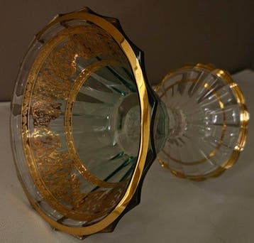 cristalleria italiana - Bokaal - full gold emerald giants, Antiek en Kunst