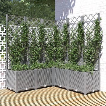 vidaXL Plantenbak Lichtgrijs 120 x 120 x 136 cm, Verzenden, Nieuw