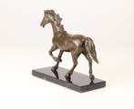 Beeld, Paard 23 cm - 18 cm - Brons, Marmer, Antiek en Kunst