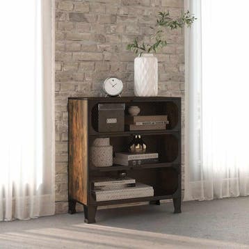 vidaXL Opbergkast 72x36x82 cm metaal en MDF rustiek bruin, Verzenden, Nieuw