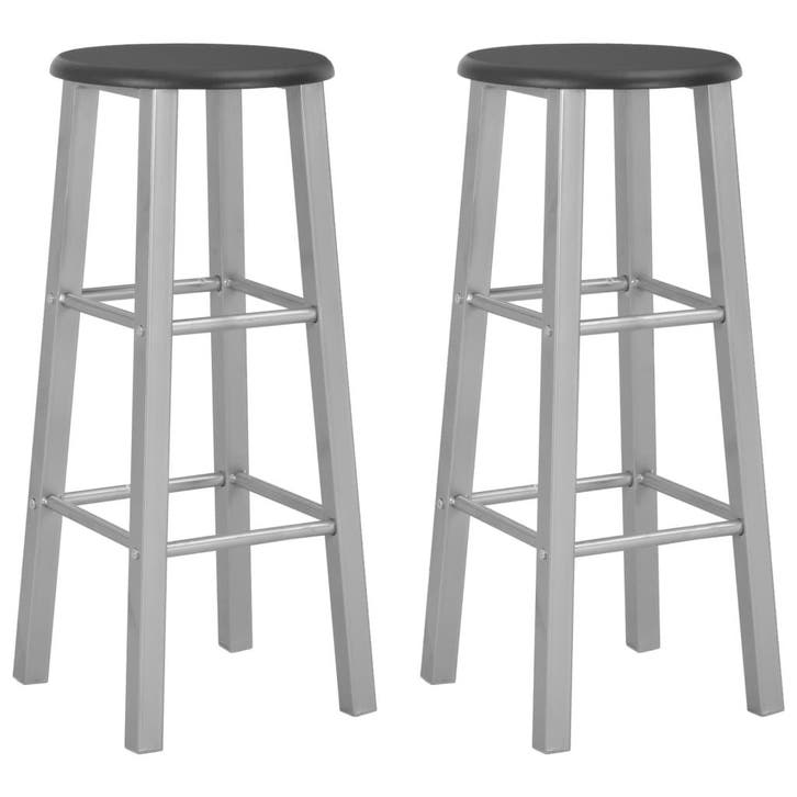 vidaXL Barkrukken 2 st MDF zilverkleurig, Maison & Meubles, Tabourets de bar, Envoi