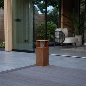 Tuinverlichting Modern Marina 40 Square Tuinlamp Corten, Overige materialen, Verzenden, Minder dan 50 watt, Staande lamp