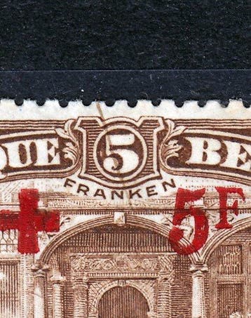 Belgique 1918 - 5 FR au profit de la Croix-Rouge