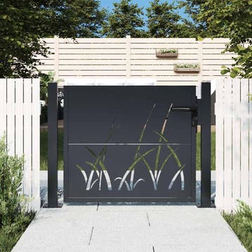 vidaXL Poort met grasontwerp 100x75 cm staal, Verzenden, Nieuw