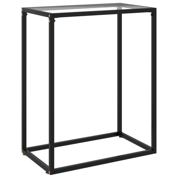 vidaXL Wandtafel 60x35x75 cm gehard glas transparant, Huis en Inrichting, Tafels | Bijzettafels, Nieuw, Verzenden