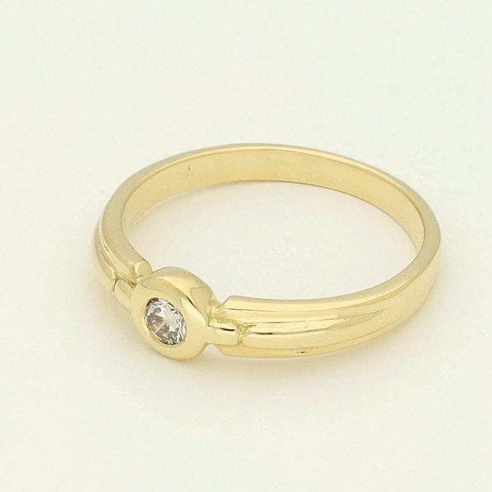 Ring - 18 karaat Geel goud Diamant (Natuurlijk), Handtassen en Accessoires, Ringen
