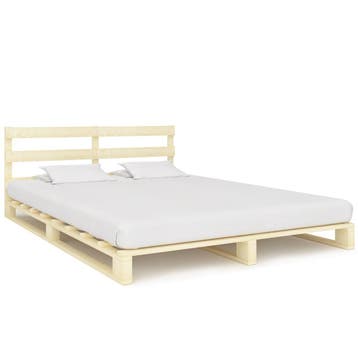 vidaXL Bedframe pallet massief grenenhout 160x200 cm, Verzenden, Nieuw