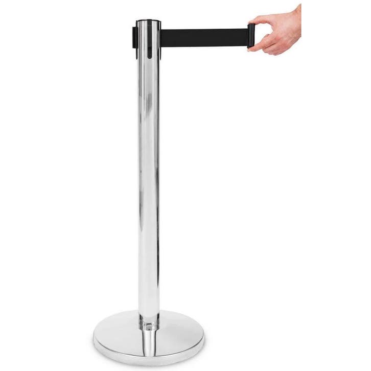 Afzetpaal | PREMIUM | Verchroomd | Incl. Afzetlint (Zwart), Articles professionnels, Horeca | Équipement de cuisine, Envoi