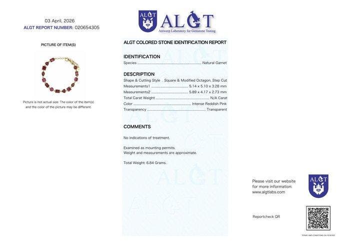 Zonder minimumprijs - Armband Zilver - Garnet -, Handtassen en Accessoires, Armbanden