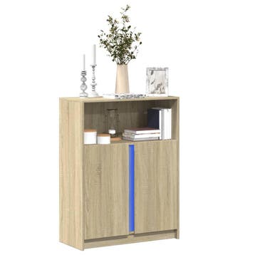 vidaXL Dressoir met LED 77x34x100 cm bewerkt hout sonoma, Verzenden, Nieuw