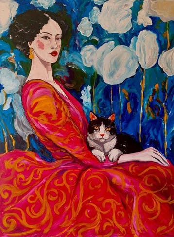 Kiri Aguilera (1982) XL 120 x 90 cm - La dama de fucsia y su