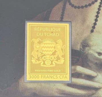 Tsjaad. 3000 Francs CFA Leonardo Da Vinci , 1/1000 Oz, Postzegels en Munten, Munten | Europa | Niet-Euromunten