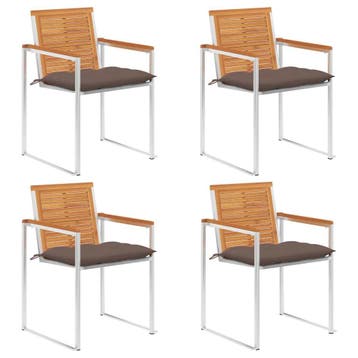 vidaXL Tuinstoelen 4 st met kussens massief acaciahout, Tuin en Terras, Tuinstoelen, Verzenden, Nieuw
