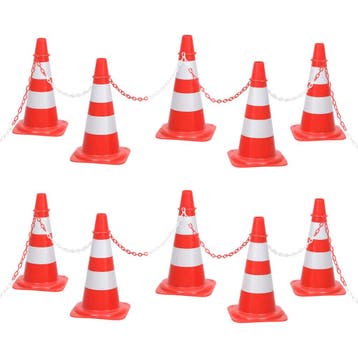 vidaXL Kegelset met ketting 10 m rood en wit, Verzenden, Nieuw