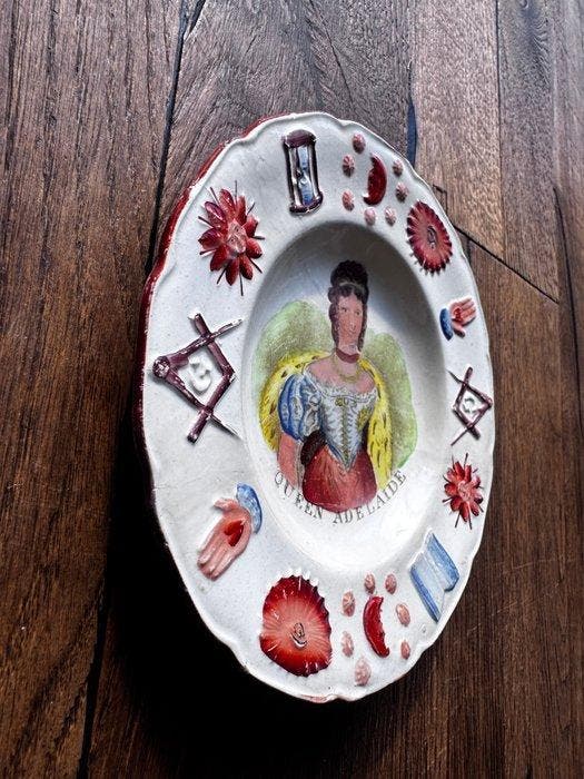 Early 19th century(1930c) Queen Adelaide Masonic Plate/, Verzamelen, Militaria | Algemeen