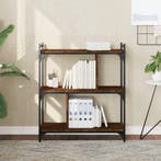 vidaXL Boekenkast 3-laags 76x32x88 cm bewerkt hout bruin, Huis en Inrichting, Verzenden, Nieuw