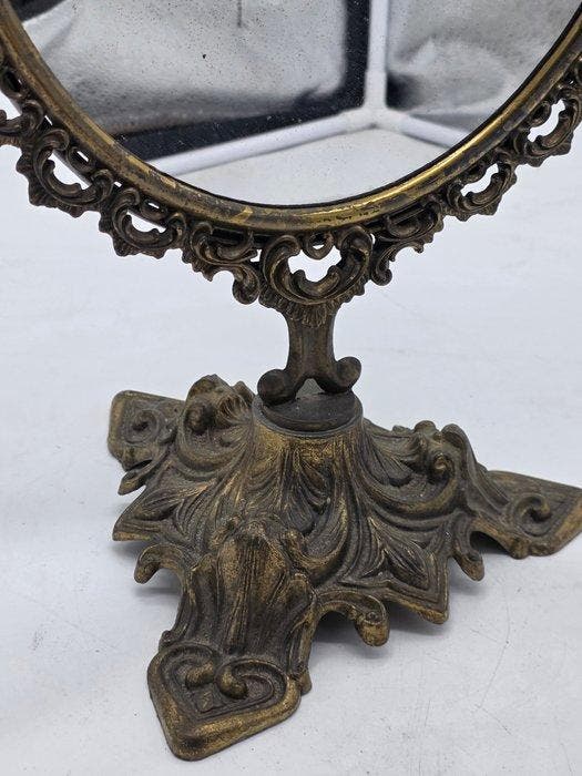 Miroir- psyché - Laiton doré, Antiquités & Art, Curiosités & Brocante