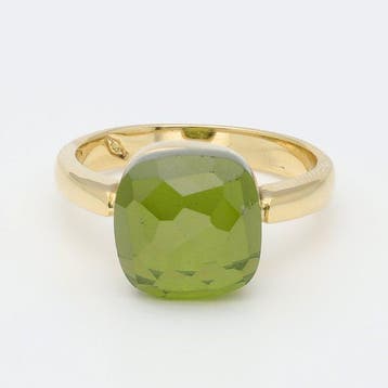Ring - 18 karaat Geel goud - Peridoot, Handtassen en Accessoires, Ringen, Nieuw
