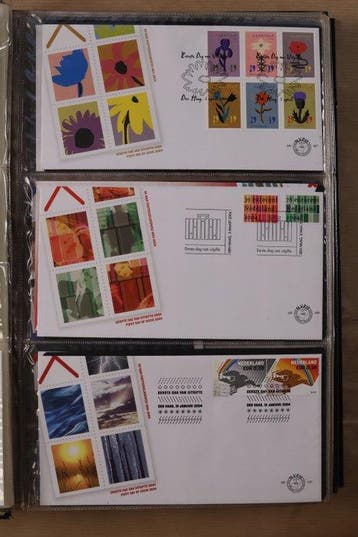 Pays-Bas 1910/2005 - Collection de FDC et denveloppes dans, Gestempeld