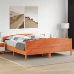 vidaXL Bedframe zonder matras massief grenenhout wasbruin, Verzenden, Nieuw