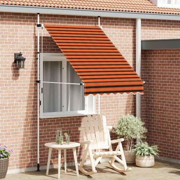 vidaXL Luifel handmatig uittrekbaar 150 cm oranje en bruin, Verzenden, Nieuw