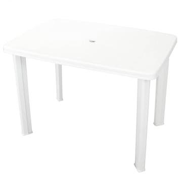 vidaXL Tuintafel 101x68x72 cm kunststof wit, Tuin en Terras, Tuintafels, Verzenden, Nieuw